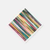 ブモダンカラフルラシのストロークストライプ油絵を描 スタンダードカクテルナプキン (角)