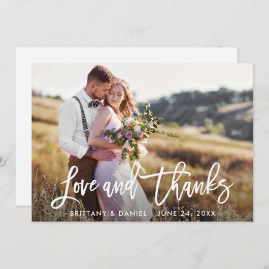 ブモダンラシのラヴ感謝していィー |の結婚写真 サンキューカード (正面/裏面)