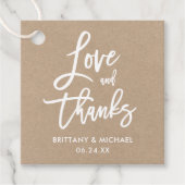 ブモダンラシの愛と感謝していの結婚クラフト フェイバータグ (正面)