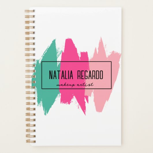 ブモダンラシカラフルストストロークのメイクアップアーティスト プランナー手帳 (正面)