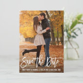 ブモダンラシスクリプトの写真日付カードを保存 セーブザデート (スタンド正面)