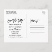 ブモダンラシスクリプトを保存する日付カップル写真WS ポストカード (裏面)