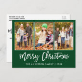 ブモダンラシスクリプト3フォトクリスマスグリーン ポストカード (正面/裏面)