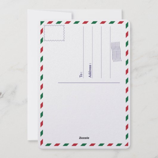 ブモダンラシ台本メリークリスマス写真はがき シーズンカード (裏面)