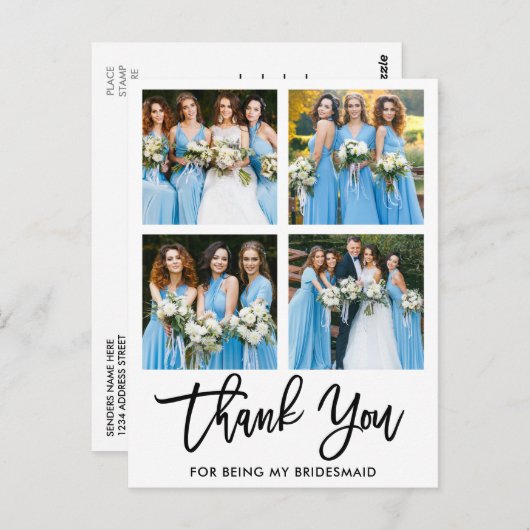 ブモダンラシ台本4フォトブライドメイドありがとう ポストカード (正面/裏面)