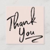 ブモダンラシ感謝していュのスクリプトの順序赤面ピンク スクエア名刺 (正面)