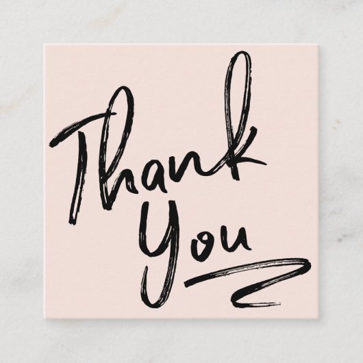 ブモダンラシ感謝していュのスクリプトの順序赤面ピンク スクエア名刺 (正面)
