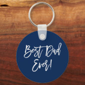 ブモダンラシ最高のパパEver Blue キーホルダー (正面)