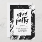 ブモダンラシ黒写真卒業パーティー 招待状 (裏面)