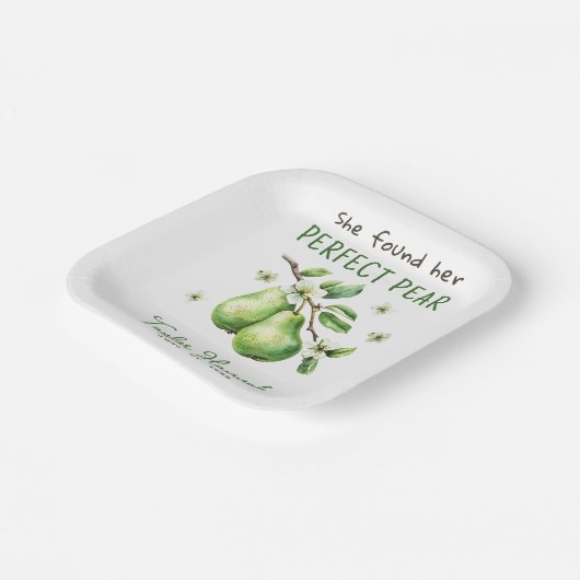 ブモダンランチグリーナリーパーフェクト梨ブライダルシャワー ペーパープレート (傾斜あり)