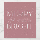 ブモダンリッメリークほこりっぽいバラホリデイ ワインラベル (シングルラベル)