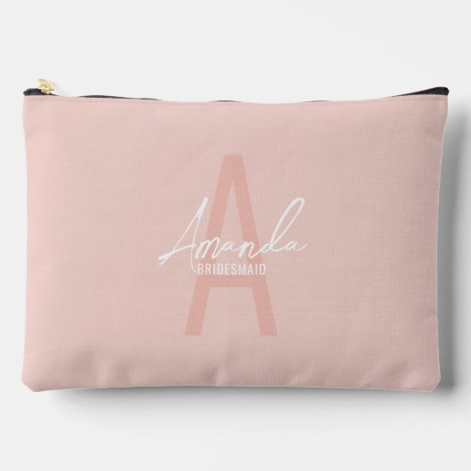 ブモダンリパーソナライズされたデズメイドのモノグラムと名前 アクセサリーポーチ (正面)