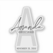 ブモダンリパーソナライズされたデズメイドのモノグラムと名前 シール (正面)