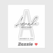 ブモダンリパーソナライズされたデズメイドのモノグラムと名前 シール (シート)