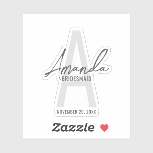 ブモダンリパーソナライズされたデズメイドのモノグラムと名前 シール (シート)