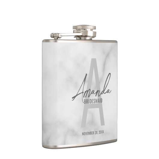 ブモダンリパーソナライズされたデズメイドのモノグラムと名前 フラスク (右)