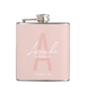 ブモダンリパーソナライズされたデズメイドのモノグラムと名前 フラスク (正面)