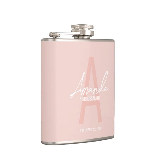 ブモダンリパーソナライズされたデズメイドのモノグラムと名前 フラスク (右)
