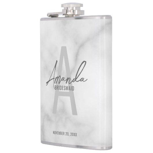 ブモダンリパーソナライズされたデズメイドのモノグラムと名前 フラスク (左)