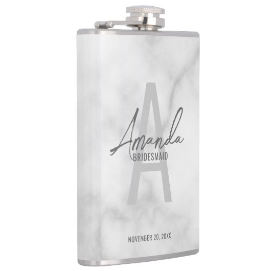 ブモダンリパーソナライズされたデズメイドのモノグラムと名前 フラスク (右)