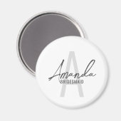 ブモダンリパーソナライズされたデズメイドのモノグラムと名前 マグネット (正面/裏面)