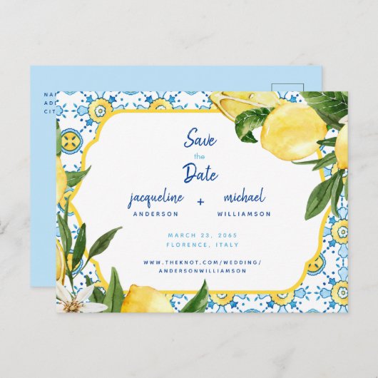 ブモダンルとレ地中海のモンズ日付を保存 案内ポストカード (正面/裏面)