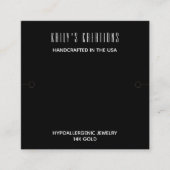 ブモダンレスレット表示白黒 スクエア名刺 (正面)