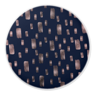 ブモダン絵を描ラシバラ金ゴールド&ネイビーブルースパークル セラミックノブ