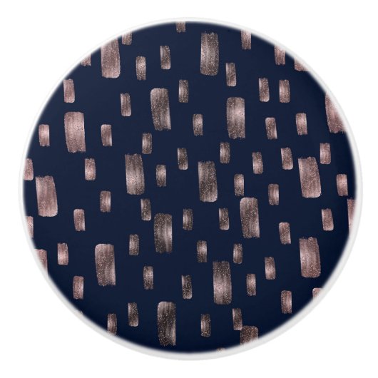 ブモダン絵を描ラシバラ金ゴールド&ネイビーブルースパークル セラミックノブ (正面)