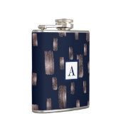 ブモダン絵を描ラシバラ金ゴールド&ネイビーブルースパークル フラスク (右)