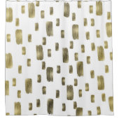 ブモダン絵を描ラシ金ゴールド銅光沢 シャワーカーテン (正面)