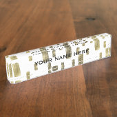 ブモダン絵を描ラシ金ゴールド銅光沢 デスクネームプレート (側面)