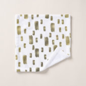 ブモダン絵を描ラシ金ゴールド銅光沢 バスタオルセット (ウォッシュタオル)