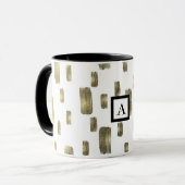 ブモダン絵を描ラシ金ゴールド銅光沢 マグカップ (正面左)