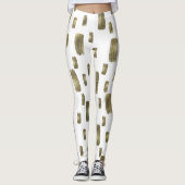 ブモダン絵を描ラシ金ゴールド銅光沢 レギンス (正面)