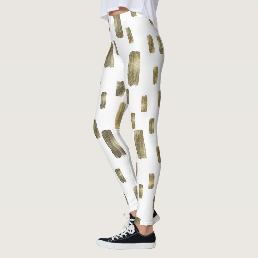ブモダン絵を描ラシ金ゴールド銅光沢 レギンス (左)