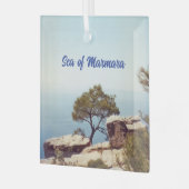 ブユカダから見るマルマラの海 ガラスオーナメント (正面左)