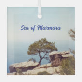 ブユカダから見るマルマラの海 ガラスオーナメント (正面)