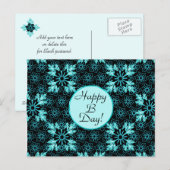 ブユニークラックフラワーズウィズアクアティール（緑がかった色）葉カスタム ポストカード (正面/裏面)