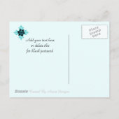 ブユニークラックフラワーズウィズアクアティール（緑がかった色）葉カスタム ポストカード (裏面)