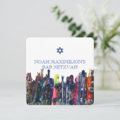 ブヨをシュレッダン！スノーボード（ユダヤ教の）バル・ミツバー/DIY 招待状 (スタンド正面)