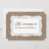 ブラおもしろいイドメイド/メイド・オブ・オーナー（花嫁付き添い人）素朴提案 招待状 (正面)