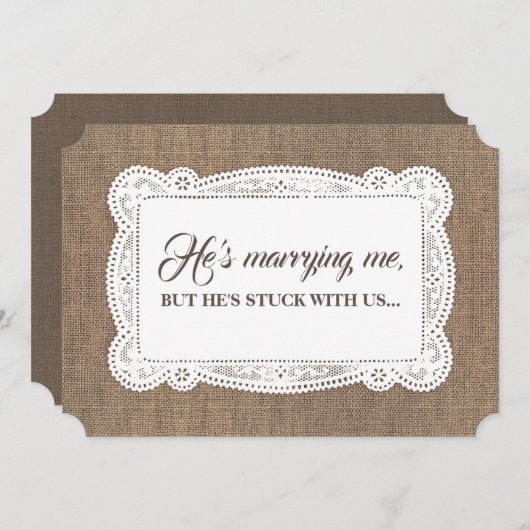 ブラおもしろいイドメイド/メイド・オブ・オーナー（花嫁付き添い人）素朴提案 招待状 (正面/裏面)