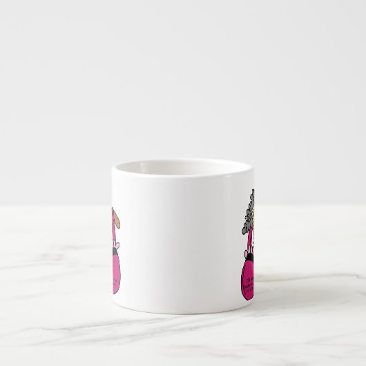 ブラおよびしわのユーモア エスプレッソカップ (正面)