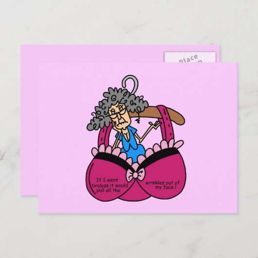 ブラおよびしわのユーモア ポストカード (正面/裏面)