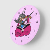 ブラおよびしわのユーモア ラウンド壁時計 (傾斜)