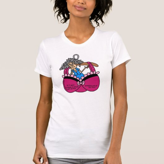 ブラおよびしわのユーモア Tシャツ (正面)