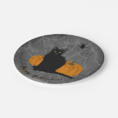 ブラお洒落ックキャットハッピーハローウィンパーティー ペーパープレート (アングル)