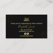 ブラお洒落ック金ゴールド購入ありがとう 名刺 (裏面)