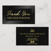 ブラお洒落ック金ゴールド購入ありがとう 名刺 (正面/裏面)